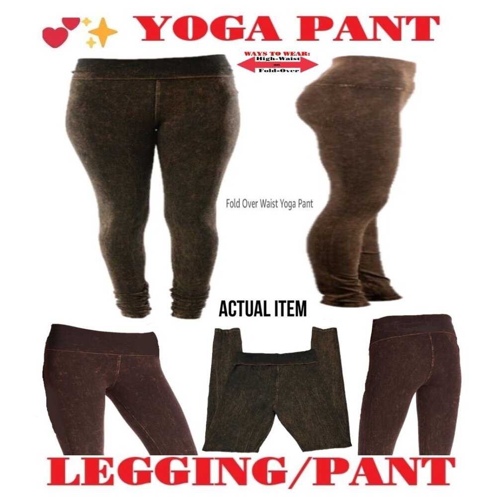 🛑BULLY High Waist ➕🆒 LEGGING PANT Fold Over SLIM LEG Mineral Wash 💸BUY NOW‼️